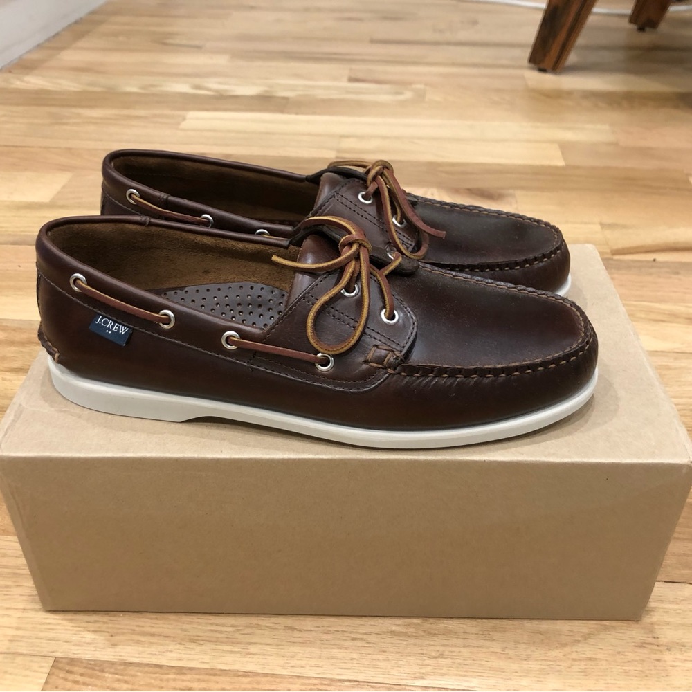 Brand New J Crew Leather boat shoes